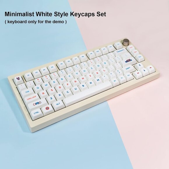 123 Keys White Keycaps XDA Profile PBT Keyboard Keycaps Full Set New - Picture 5 of 12